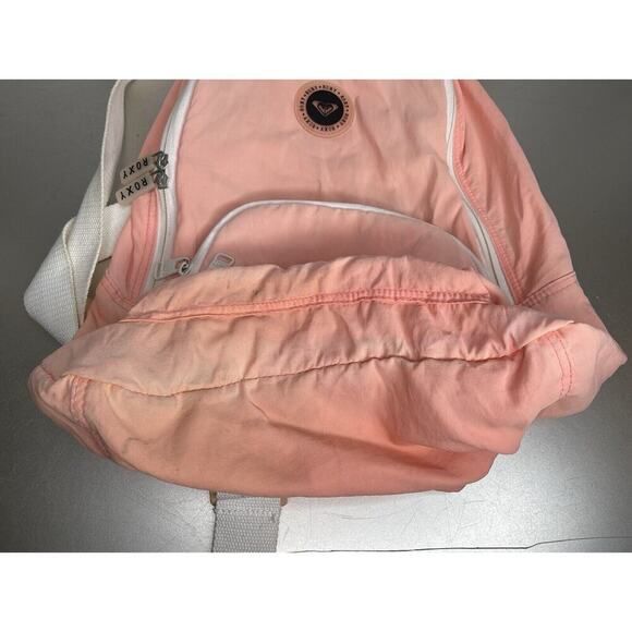 Vintage Roxy Y2K Surfing Distressed Pink Coral Lightweight Backpack Bag - Picture 3 of 10